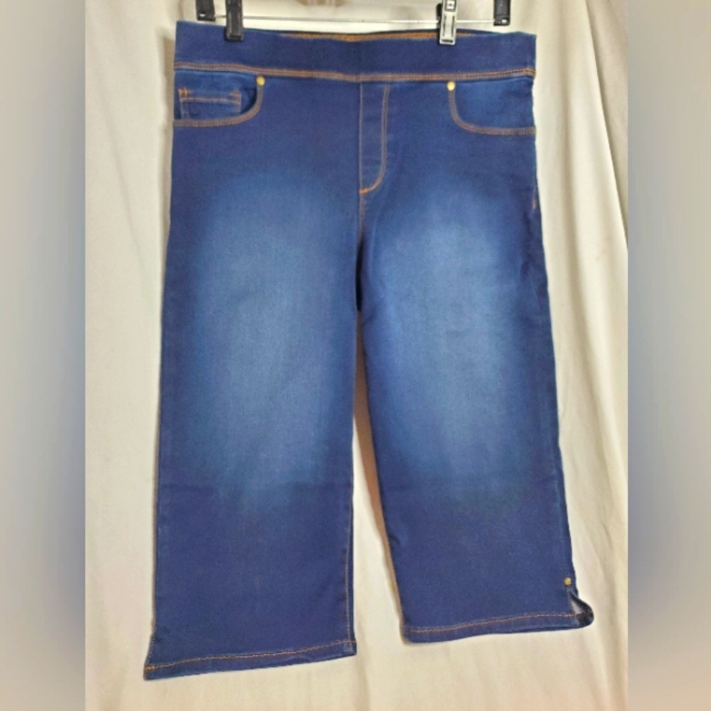 Cropped Jean Straight Short Pants Size 8 Stretch Gloria Vanderbilt Slimming Look
